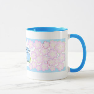 Kissing Bunnies - Blue & White Mug