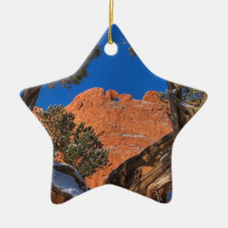 Kissing Camels Framed by Tree 01 Ceramic Ornament
