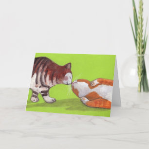 Kissing Cat Greeting Card