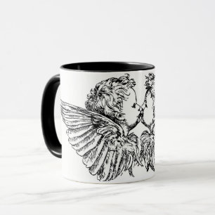 KISSING CHERUBS COFFEE MUG