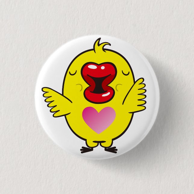 kissing chick 3 cm round badge (Front)