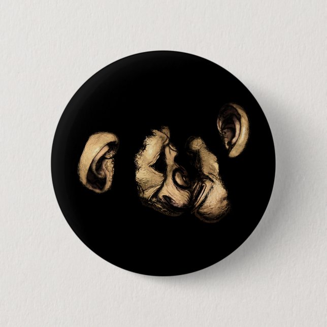 kissing chimps 6 cm round badge (Front)
