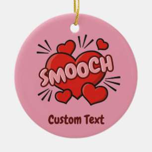 Kissing Comic Sound Effect Ceramic Ornament