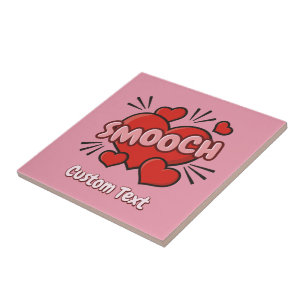 Kissing Comic Sound Effect Ceramic Tile