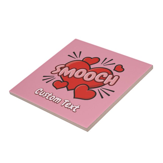 Kissing Comic Sound Effect Ceramic Tile (Side)