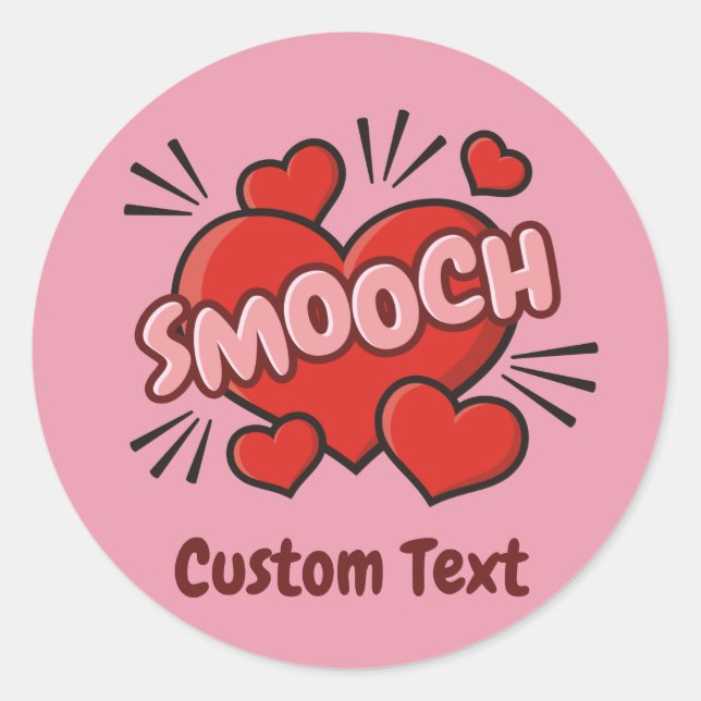 Kissing Comic Sound Effect Classic Round Sticker (Front)
