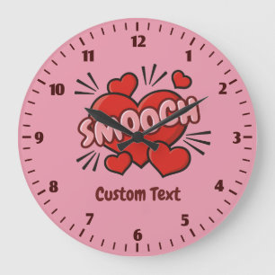 Kissing Comic Sound Effect Large Clock