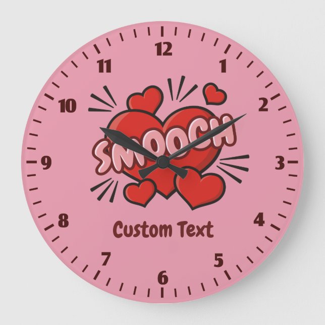 Kissing Comic Sound Effect Large Clock (Front)