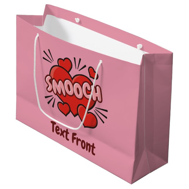 Kissing Comic Sound Effect Large Gift Bag (Front Angled)