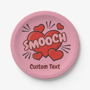 Kissing Comic Sound Effect Paper Plate