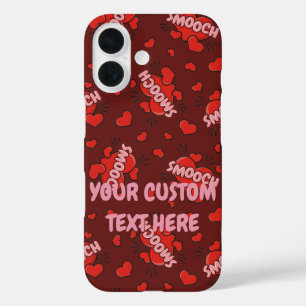 Kissing Comic Sound Effect Pattern iPhone 16 Case