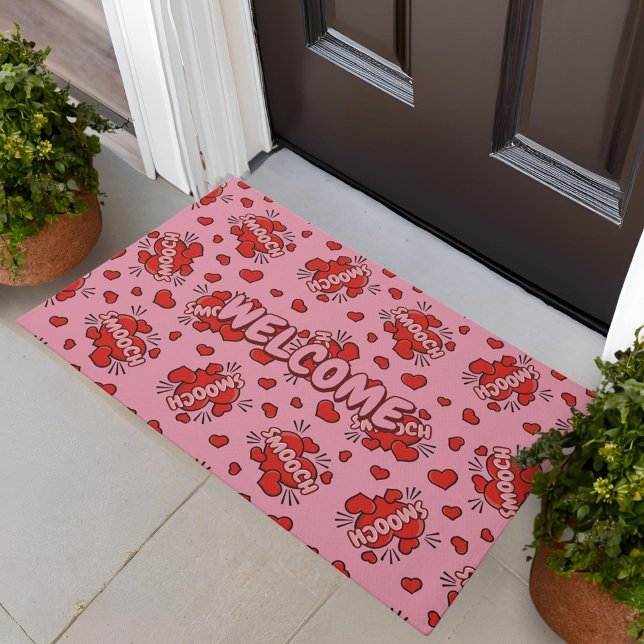 Kissing Comic Sound Effect Pattern Doormat (Creator Uploaded)