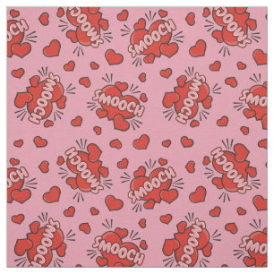 Kissing Comic Sound Effect Pattern Fabric