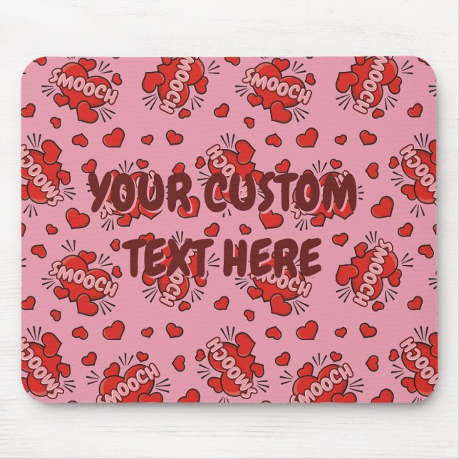 Kissing Comic Sound Effect Pattern Mouse Pad (Front)