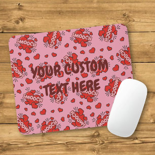 Kissing Comic Sound Effect Pattern Mouse Pad