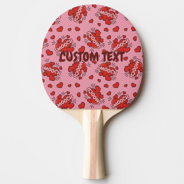 Kissing Comic Sound Effect Pattern Ping Pong Paddle (Front)