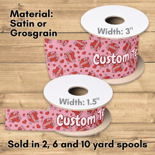 Kissing Comic Sound Effect Pattern Satin Ribbon