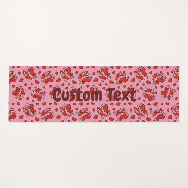 Kissing Comic Sound Effect Pattern Yoga Mat (Front (Horizontal))