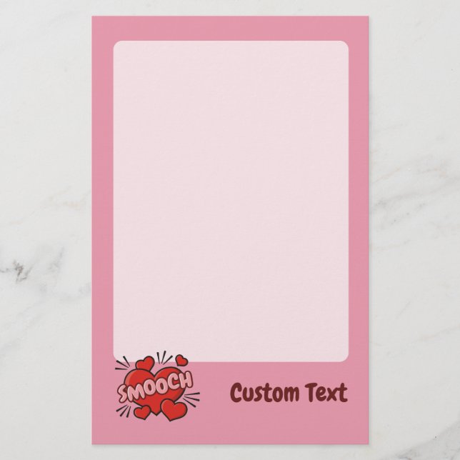 Kissing Comic Sound Effect Stationery (Front)