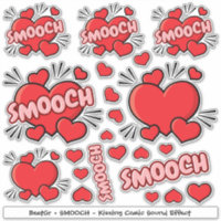 Kissing Comic Sound Effect Sticker Set