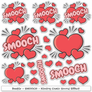 Kissing Comic Sound Effect Sticker Set