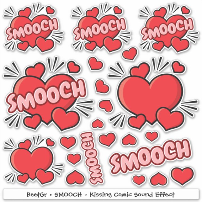 Kissing Comic Sound Effect Sticker Set (Front)