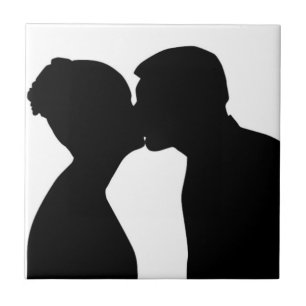 KISSING COUPLE CERAMIC TILE