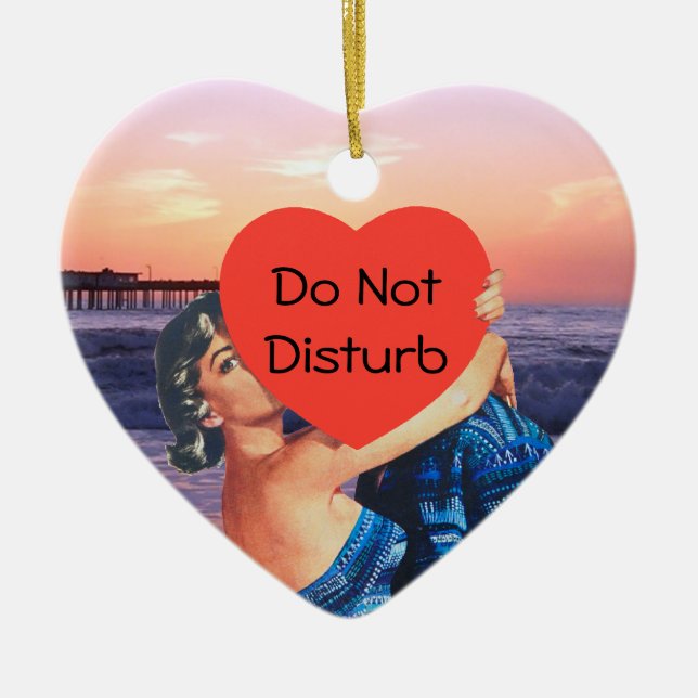 Kissing Couple Door Hanger Ceramic Tree Decoration (Front)