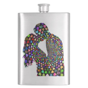 KISSING COUPLE HIP FLASK