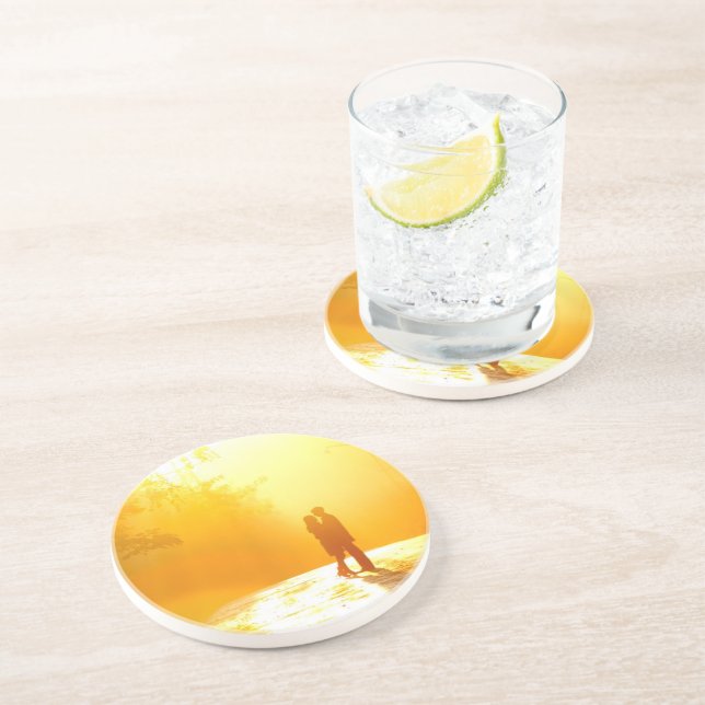 Kissing Couple in the Sunlight Coaster (Side)