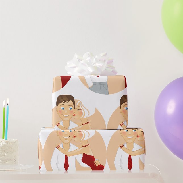 Kissing Couple Wrapping Paper (Creator Uploaded)