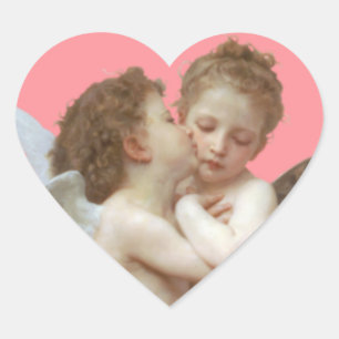 Kissing Cupids Heart Sticker