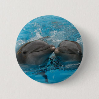Kissing Dolphins 6 Cm Round Badge