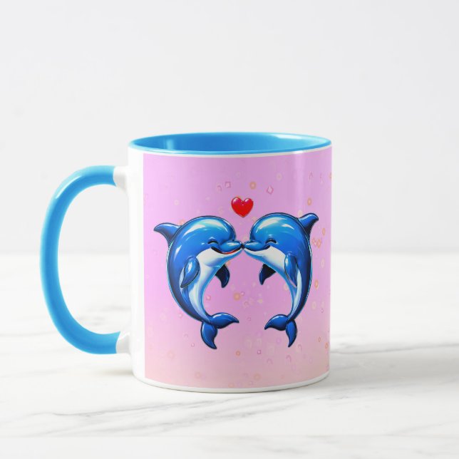 Kissing Dolphins Love Mug (Left)