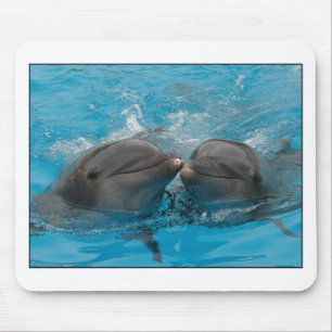 Kissing Dolphins Mouse Pad