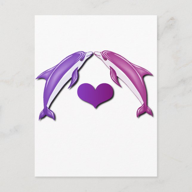 Kissing Dolphins Postcard (Front)
