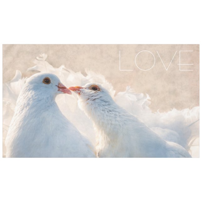 Kissing Doves - Love Tablecloth (Front (Horizontal))