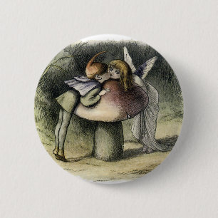 Kissing Faerie and Pixie 6 Cm Round Badge