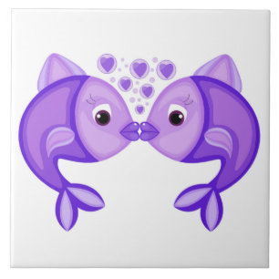 KISSING FISH CERAMIC TILE