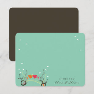 Kissing Fishes And Coral Sea Ocean Beach Wedding Thank You Card