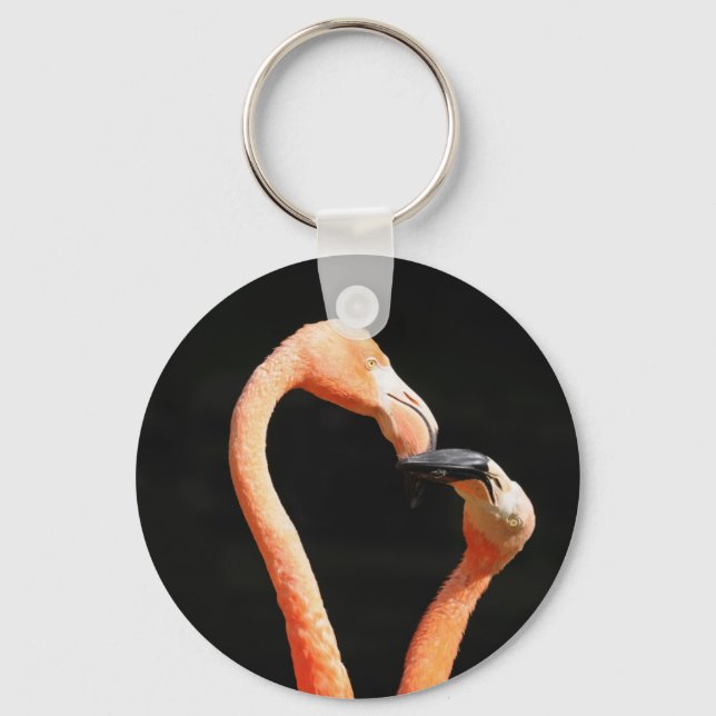 Kissing flamingos key ring (Front)