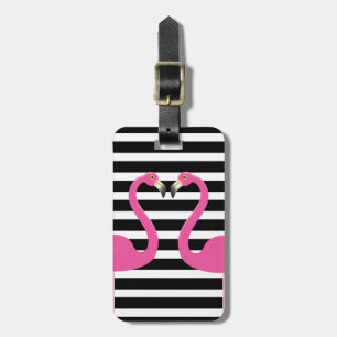 Kissing Flamingos Luggage Tag