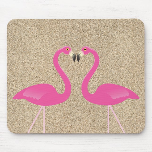 Kissing Flamingos Mousepad (Front)