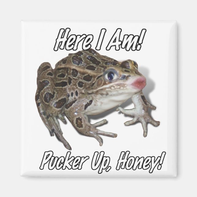 Kissing Frog - Pucker Up, Honey! Magnet (Front)