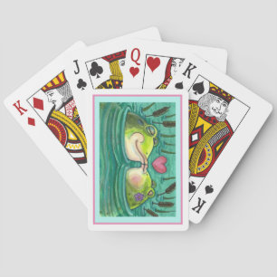 KISSING FROGS COLORFUL & CUTE POND ROMANCE, FUNNY PLAYING CARDS