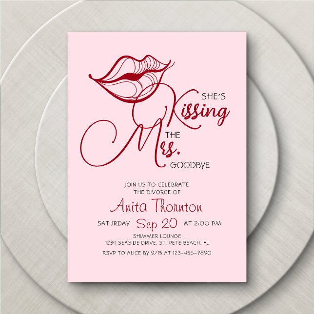 Kissing Goodbye Divorce Party Invitation (Creator Uploaded)