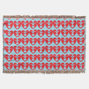 "Kissing hearts" throw. Throw Blanket