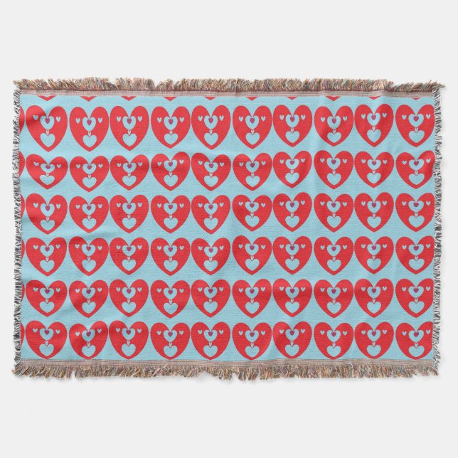 "Kissing hearts" throw. Throw Blanket (Front)