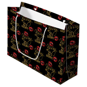 Kissing Her 20's Goodbye - Red Lips Large Gift Bag