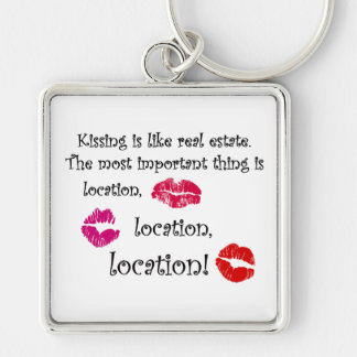 Kissing is like real estate quotation Love Quote Key Ring